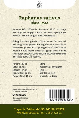 Rättika, Kinesisk, China Rose