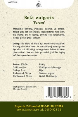 Rödbeta, 'Forono'