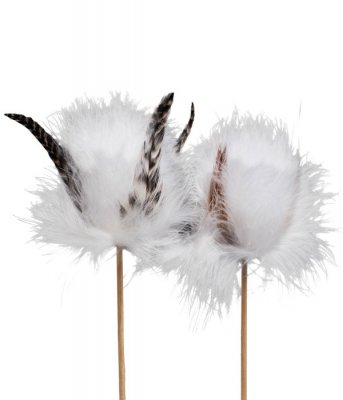 Ägg med fjädrar stick 5cm