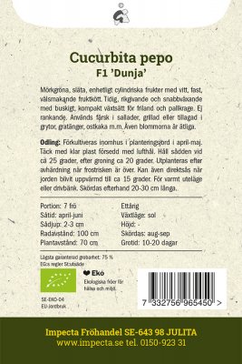 Squash, F1 Dunja, Ekologisk