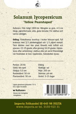 Tomat, Päron-, 'Yellow Pearshaped'