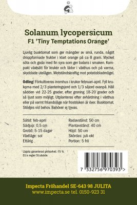 Körsbärstomat Tiny Temptations Orange F1