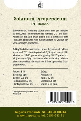 Tomat, Plommon-, F1 Celano