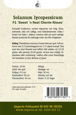 Tomat, Körsbärs-, Sweet´n Neat Cherrie Kisses F1