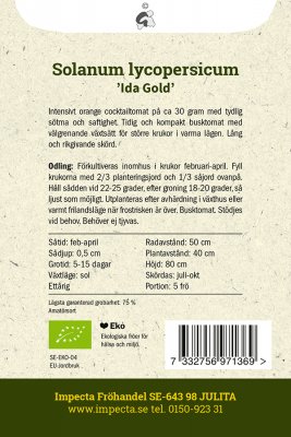 Tomat, Cocktail-, Ida Gold, Ekologisk