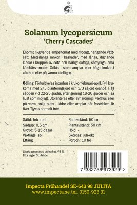 Tomat, Körsbärs-, Cherry Cascades