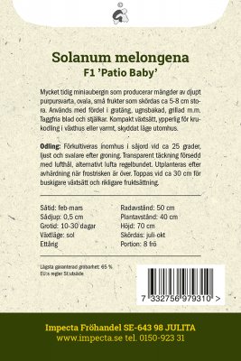 Aubergin, Mini-, F1 Patio Baby