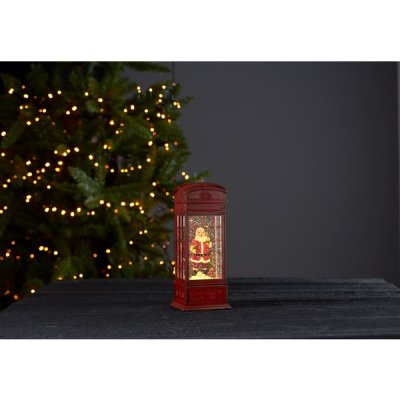 Telefonkiosk med Tomte Röd 8,5x22x8,5cm