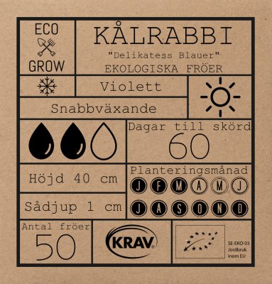 Kålrabbi Delikatess Blauer, Ekologisk