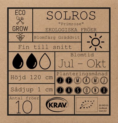 Solros, Jätte-, Primrose, Ekologisk