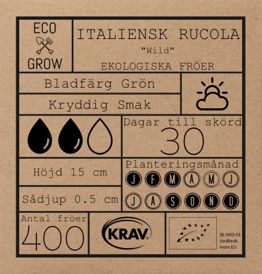 Rucola, Italiensk, Ekologisk