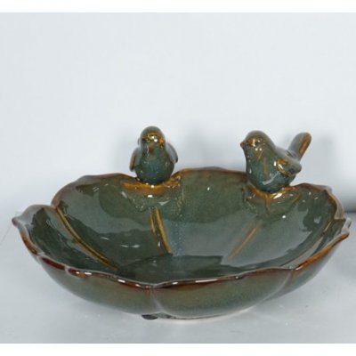 Fågelbad Fåglar Grön 28x10cm