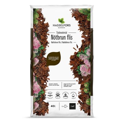 Nötbrun Flis Pall 40L 45st