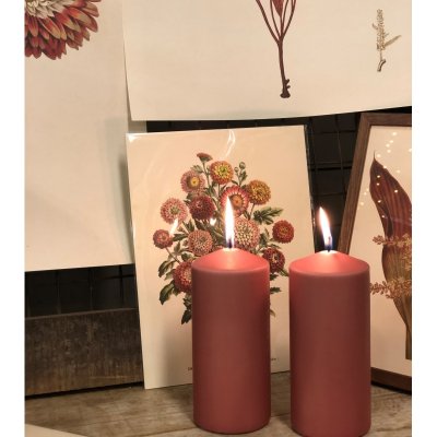 Blockljus 67x150mm Mörkrosa