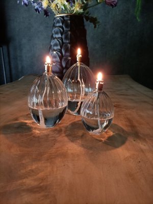 Oljelampa Glas Ovalis 13cm
