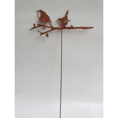 Fåglar Sticks Rost 23x17cm