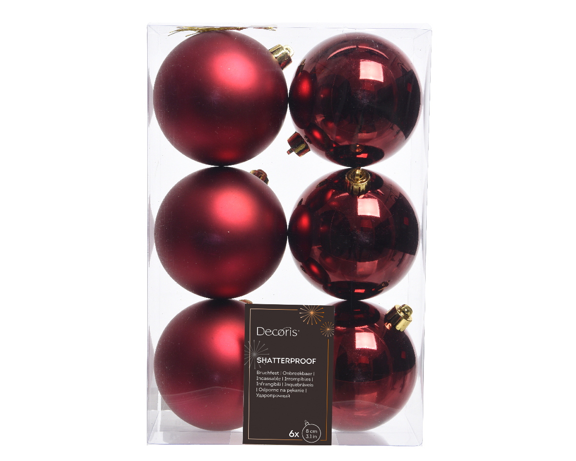 Julkula 8cm Mörkröd 6-pack Oxblood