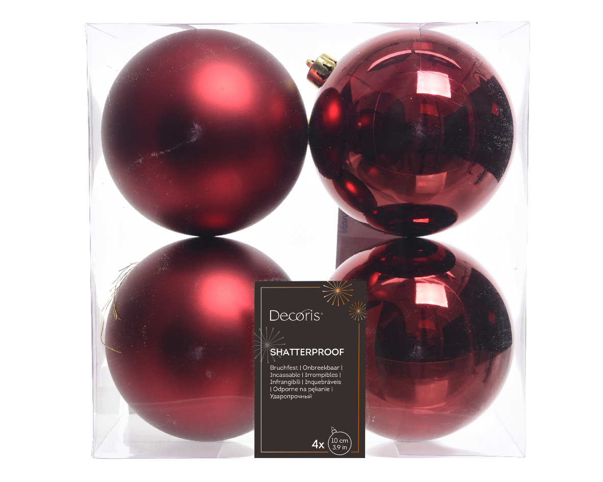 Julkula 10cm Mörkröd 4-pack Oxblood