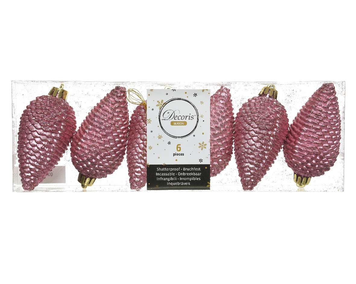 Julkula Kotte 4,5x8cm Mörkrosa 6-pack