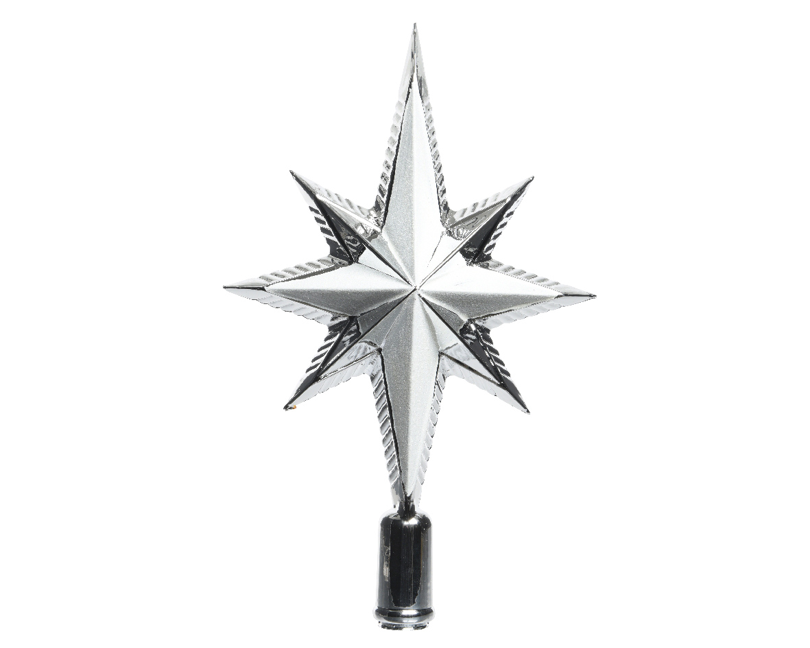 Toppstjärna 6,5x14,5x25,5cm Silver