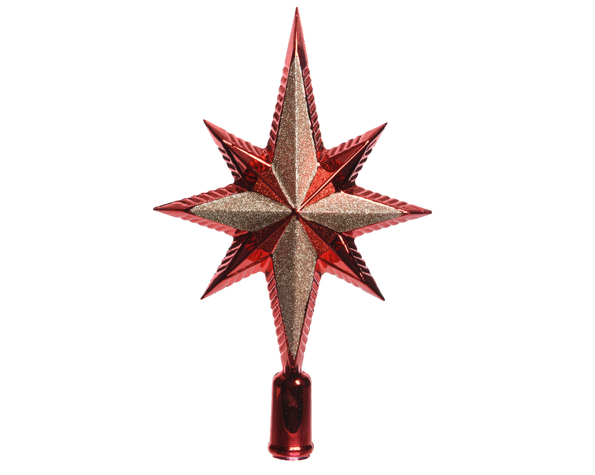 Toppstjärna 6,5x14,5x25,5cm Röd Christmas Red