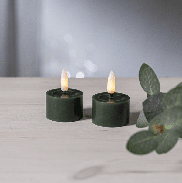 Värmeljus Flamme Grön 2-pack