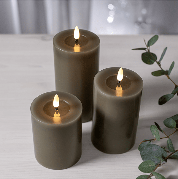 Blockljus Flamme Flow Mullvad (Storlek: 7,5x17,5cm)