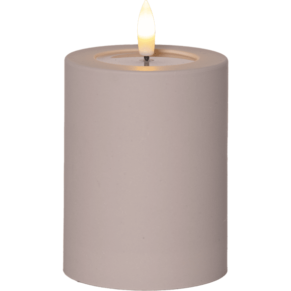 Blockljus Flamme Soft Beige LED (Storlek: 12,5x7,5cm)