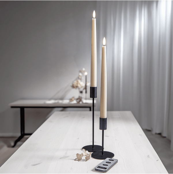 Antikljus Flamme Slim Beige 2-pack med fjärrkontroll