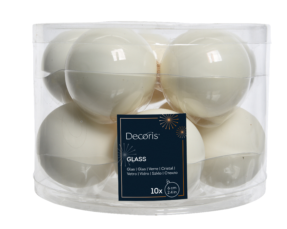 Julkula 6cm Vit Mix 10-pack Wool White - Julkulor