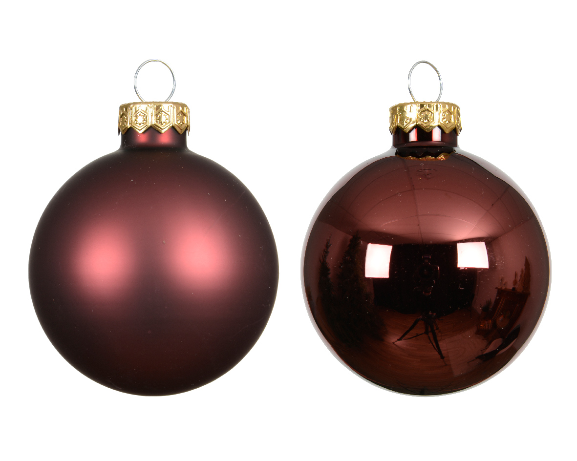 Julkula 6cm Vinrödbrun Mix 10-pack Maroon