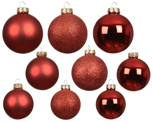 Julkula Mix Röd 5-7cm 21-pack Christmas Red