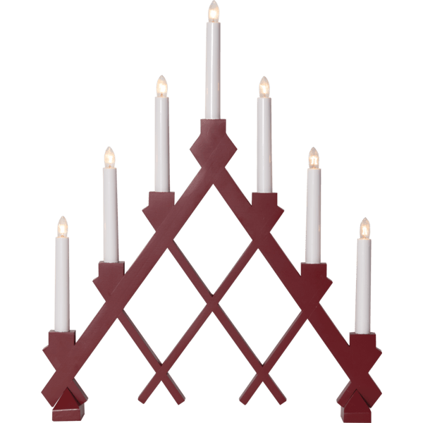Ljusstake Rut Röd 43x53x7cm
