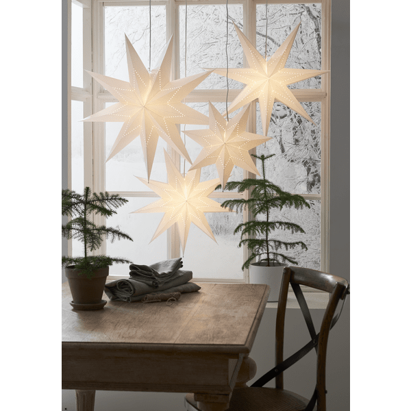 Pappersstjärna Lysa Vit (Storlek: 60x60x15cm)