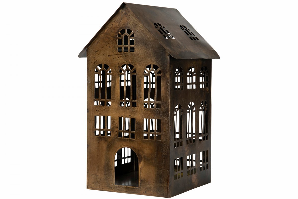 Hus Antik Brun 18x18x30,5cm