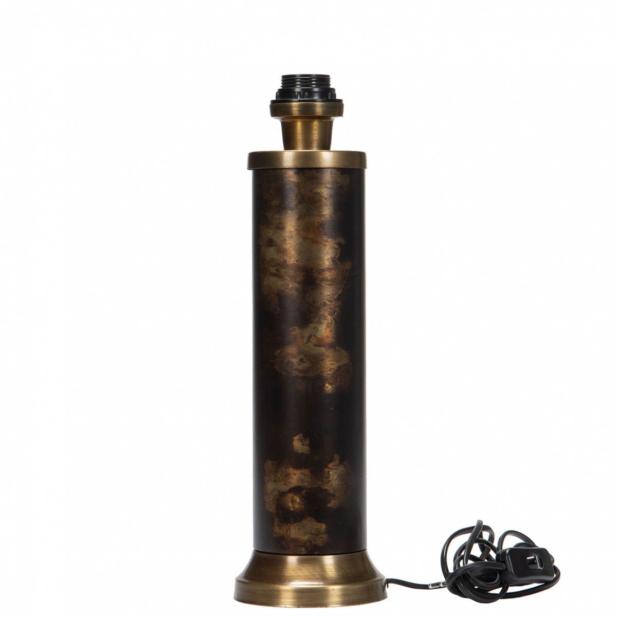 Lampfot Pelare Antik Mässing 12x41cm