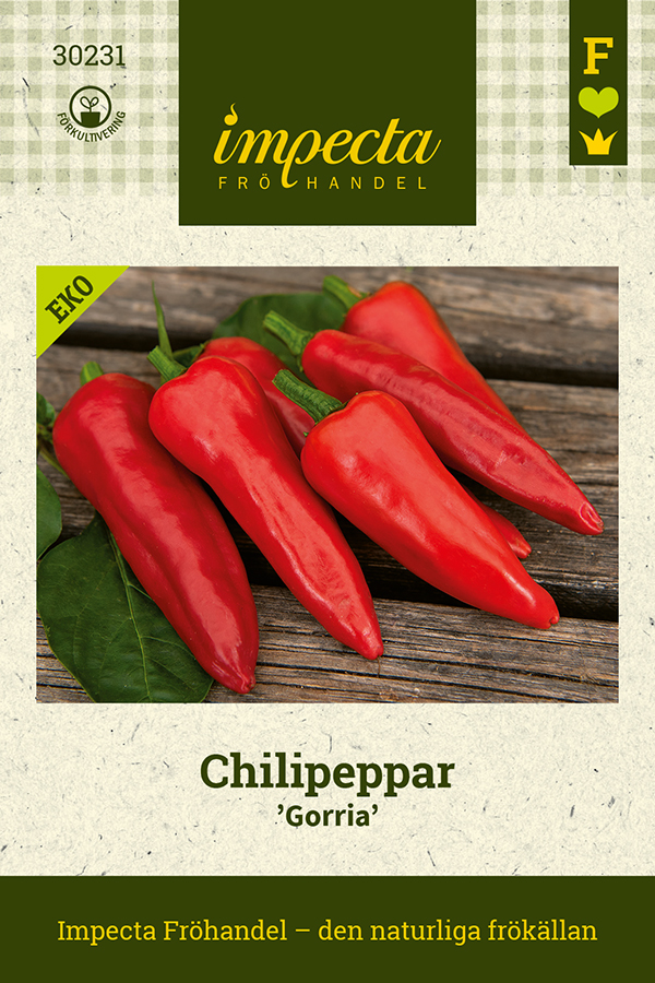 Chilipeppar Gorria, Ekologisk - Capsicum annuum Gorria