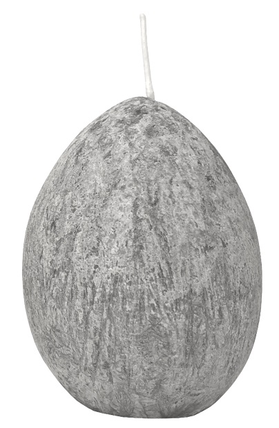 Ljusägg 100% Stearin Grå H10cm