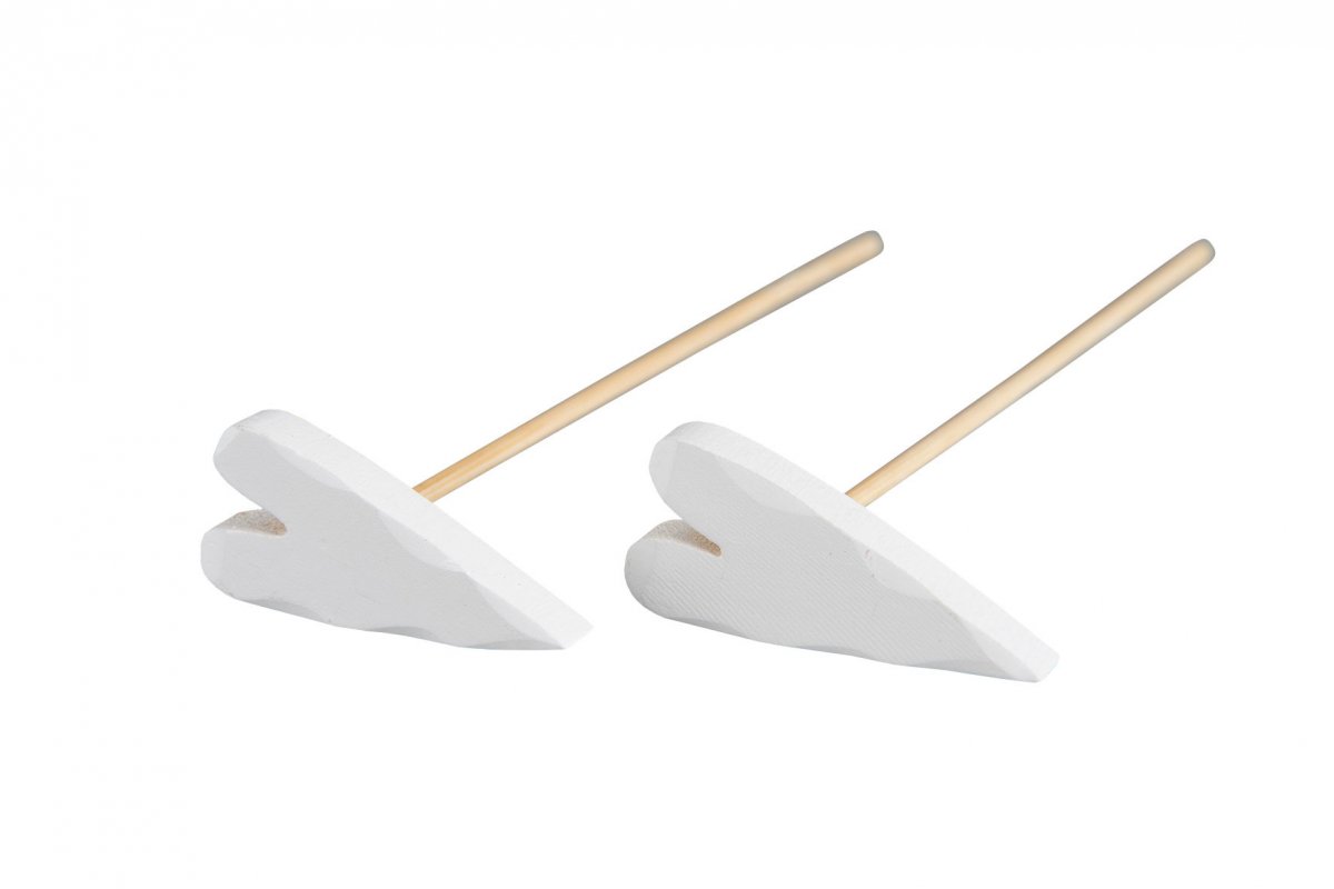 Hjärta 4,7cm Stick Vit 1-pack
