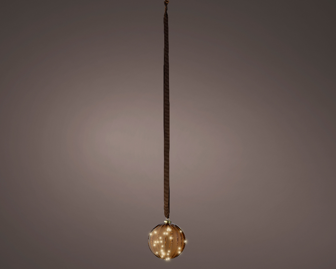 Glaskula LED Brun 14cm