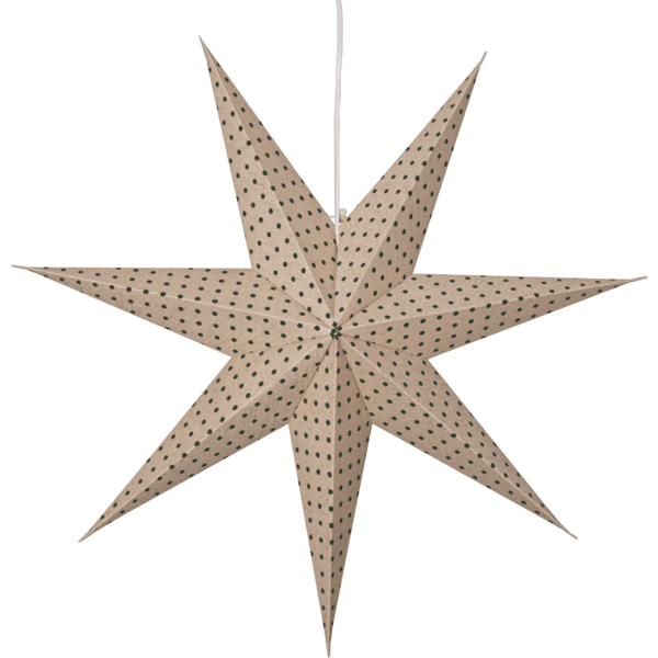 Pappersstjärna Cotton 60cm Beige & Grön