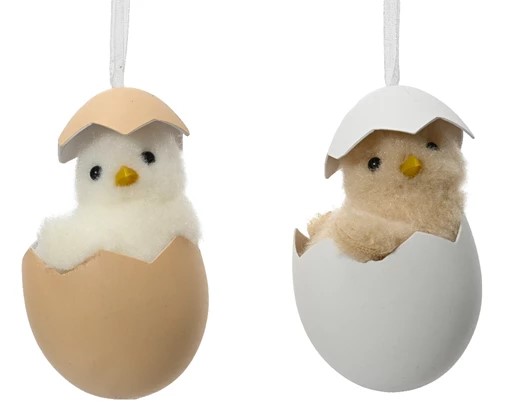 Kyckling i Ägg Hänge 5cmx8cm (Färg: Brunt Ägg)