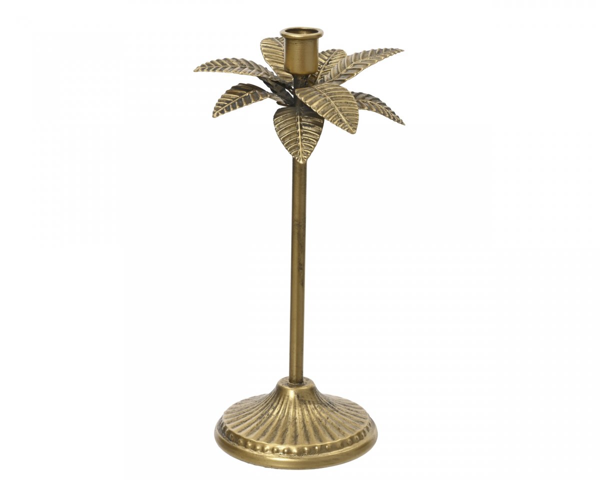 Ljusstake Palm Guld (Storlek: 17xH19,5cm)