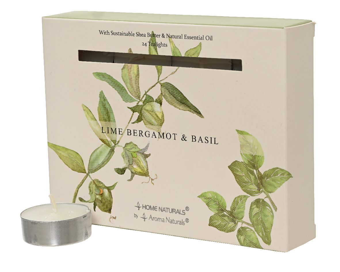 Doftljus Lime/Bergamott & Basilika 4h 12-pack