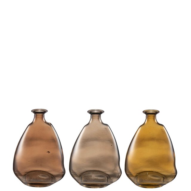 Minivas Giovanni Glas Brun Mix 8xH11cm (Färg: 1. Mörkbrun)